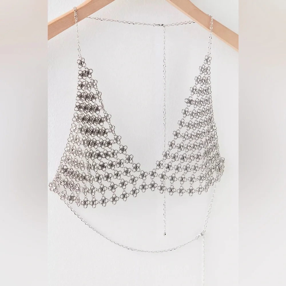 Free People Schools Out Body Chain Silver - Picture 3 of 3